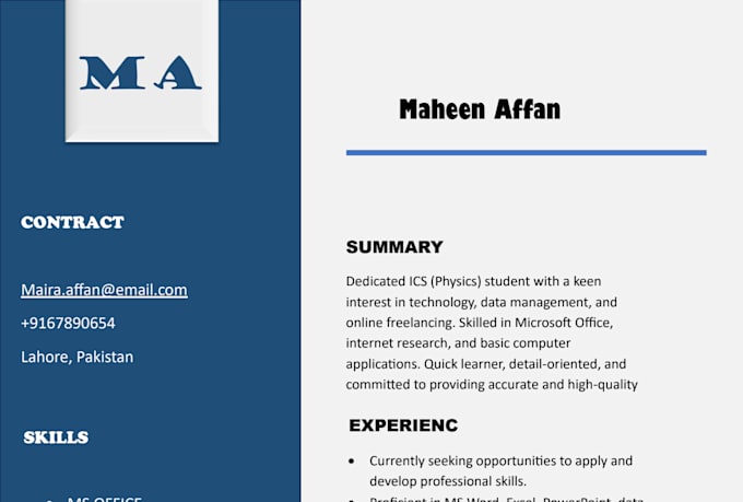 create, format, and design a professional resume or CV